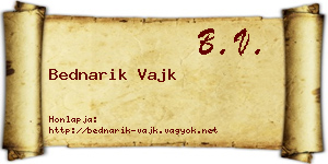 Bednarik Vajk névjegykártya